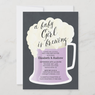 Invitation Couples mignons Filles Baby shower Bébé Brassage