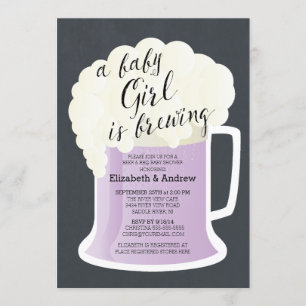 Invitation Couples mignons Filles Baby shower Bébé Brassage