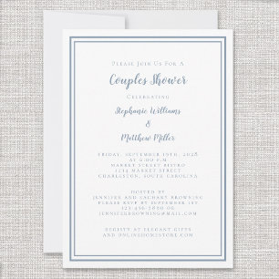 Invitation Couples Mission Douche Dusty Bleu Blanc