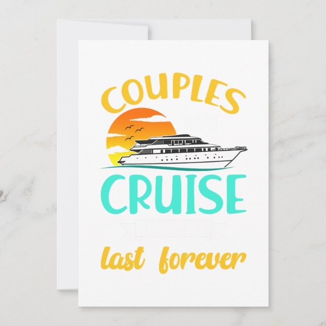 Invitation Couples Qui Croisent Ensemble Cruise Navire Croisi (Devant)