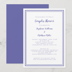 Invitation Couples Wedding shower Fiançailles Periwinkle bleu