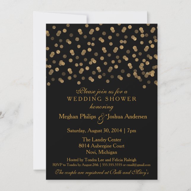 Invitation Couples Wedding shower Gold Parties scintillant Co (Devant)