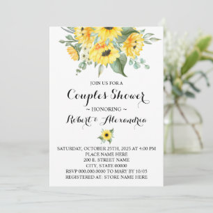 Invitation Couples Wedding shower Tournesols Verdure
