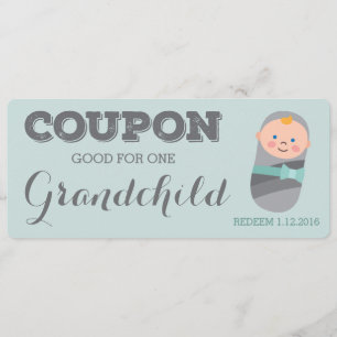 Invitation Coupon pour bébé Bleu Garçon fille