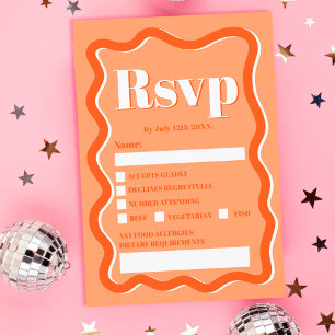 Invitation Courbe orange rétro ondulée ondulée rsvp