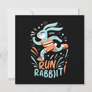 Invitation courir lapin marathon coureur lapin mignon
