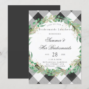 Invitation Couronne à carreaux de Buffalo or Luncheon des dem