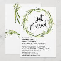 Couronne aquarelle verte typographie mariage juste