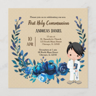 Invitation Couronne bleue de la Sainte Communion