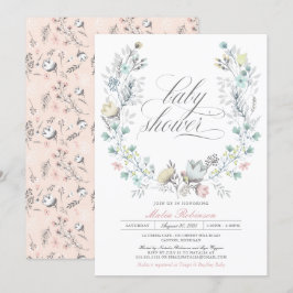 Invitation Couronne botanique | Neutre entre les sexes | Baby