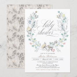 Invitation Couronne botanique | Neutre entre les sexes | Baby