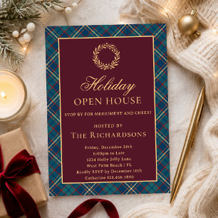 Invitation Couronne classique bordeaux Plaid Maison Ouverte d