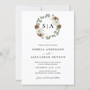 Invitation Couronne d'aquarelle botanique