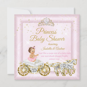Invitation Couronne de Bain de Princesse Calèche Rose