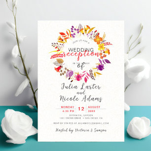 Invitation Couronne de bienvenue Bohème Fleurs sauvages Autom
