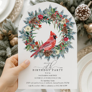Invitation Couronne de cardinal rouge pour la fête des 70 ans