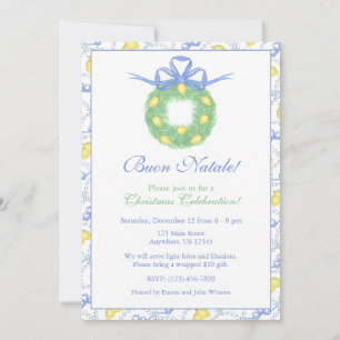 Invitation Couronne de citron Amalfi aquarelle pour fête