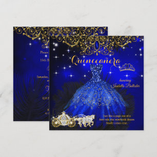 Invitation Couronne de conte de fées bleu royal pour annivers