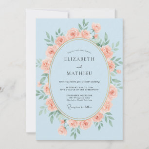 Invitation Couronne de corail céleste de mariage