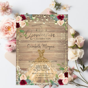 Invitation Couronne de dentelle,Tiare,Lumières,Robe,Roses Bo