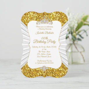 Invitation Couronne de fête d'anniversaire élégante pailletée
