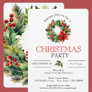 INVITATION COURONNE DE FÊTE DE FIN D'ANNÉE, FÊTE DE NOËL