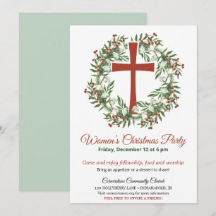 Invitation Couronne de fête de Noël de l'église des femmes