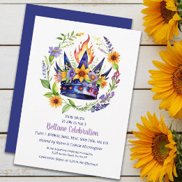 Invitation Couronne de feu de Beltane Fête de sabbat floral d