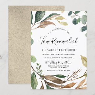 Invitation Couronne de feuilles de jardin Élégant Renouvellem