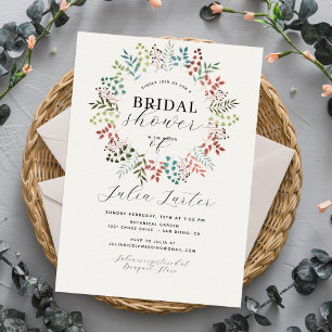 Invitation Couronne de feuilles d'eucalyptus botanique pour l