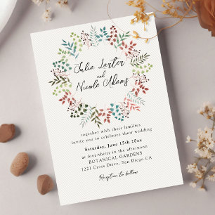Invitation Couronne de feuilles d'eucalyptus botanique pour m