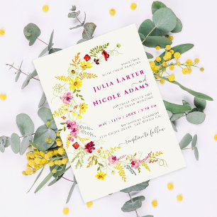 Invitation Couronne de fleurs de orchidées sauvages roses vio