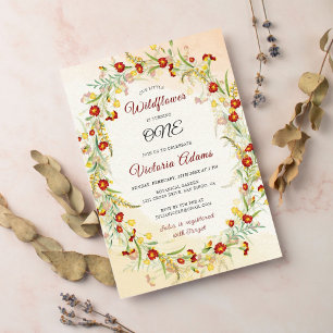 Invitation Couronne de fleurs de souci sauvage pour anniversa