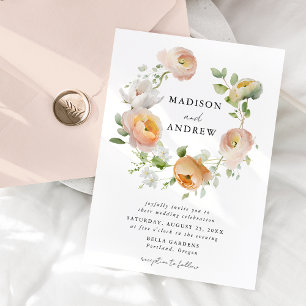 Invitation Couronne de fleurs délicate de printemps pour mari