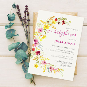 Invitation Couronne de fleurs d'orchidées sauvages violettes