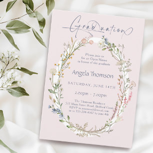 Invitation Couronne de fleurs sauvages aquarelle photo de rem