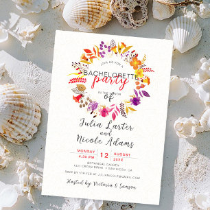 Invitation Couronne de Fleurs Sauvages Bohème d'Automne pour