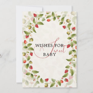 Invitation Couronne de fleurs sauvages de fraises douces roug