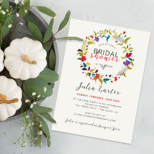 Invitation Couronne de fleurs sauvages de la forêt exotique p