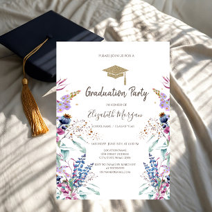 Invitation Couronne de fleurs sauvages de prairie séchées pou