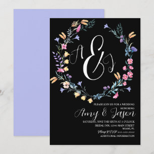 Invitation Couronne de fleurs sauvages de printemps mariage v