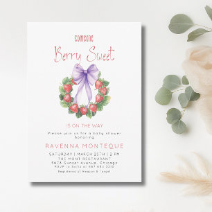 Invitation Couronne de fraises douce aux baies Baby Shower 