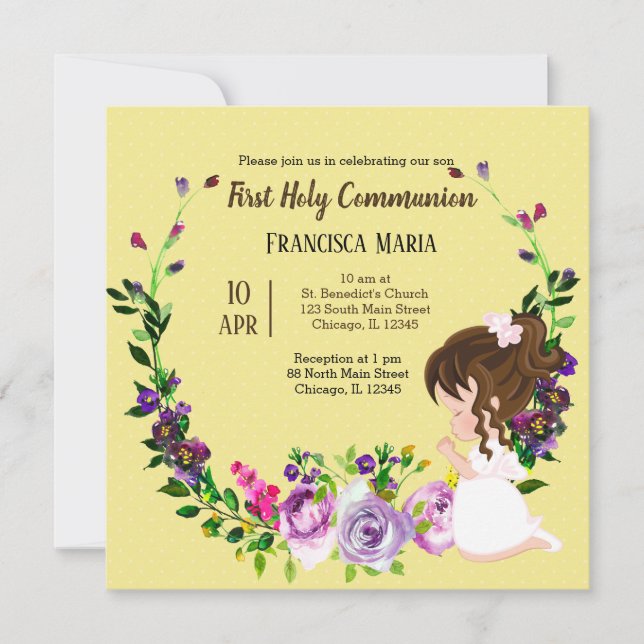 Invitation Couronne de la Sainte Communion * choisir la coule (Devant)