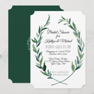 Invitation Couronne de laurier Feuille de feuillage Monogramm