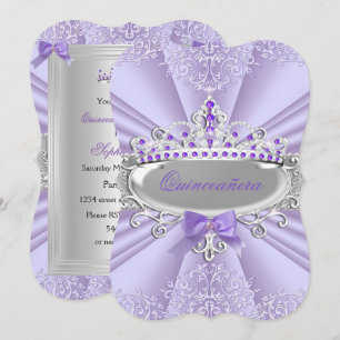 Invitation Couronne de Lavande Violette pour Fête de Quinceañ