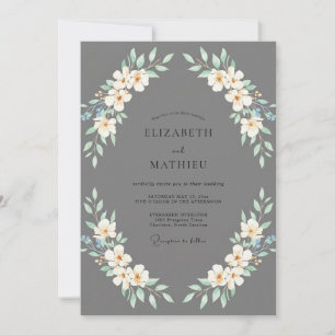 Invitation Couronne de mariage à la crème de charbon