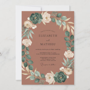Invitation Couronne de mariage à la crème de terre cuite