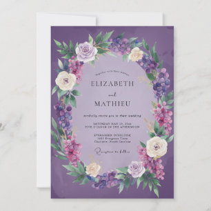 Invitation Couronne de mariage artistique lavande