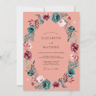 Invitation Couronne de mariage aux baies de corail