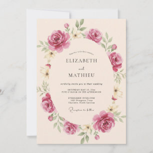 Invitation Couronne de Mariage aux Baies Mauves